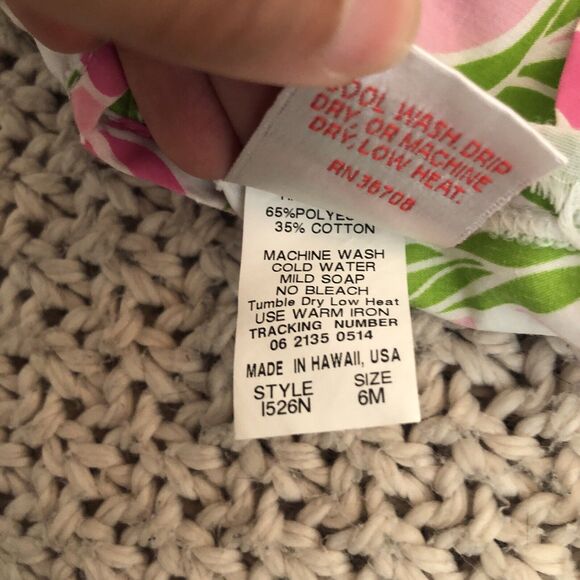 ALOHA Hawaiian Floral 6 Months Baby Set Island USA Tropical pink green white - Picture 8 of 8